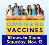 COVID-19 and Flu vaccines available Saturday