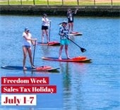 Freedom Week Sales Tax Holiday; People on paddle boards