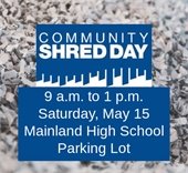 Shredded paper in background