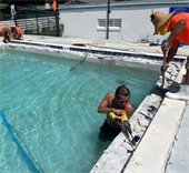 Campbell Pools being resurfaced