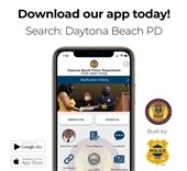 Cell phone showing an app for the police department