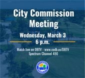 City Commission meeting and photo of golf course