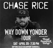 Tickets on sale Thursday to see Chase Rice at the Bandshell