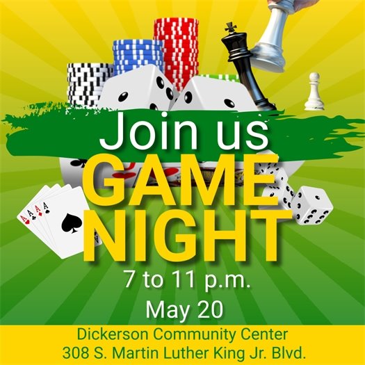 Game Night at Dickerson Community Center Saturday