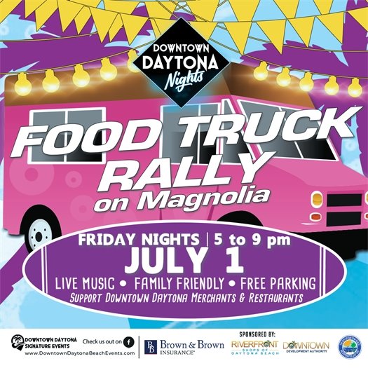 Food Truck Rally in downtown Daytona Beach July 1