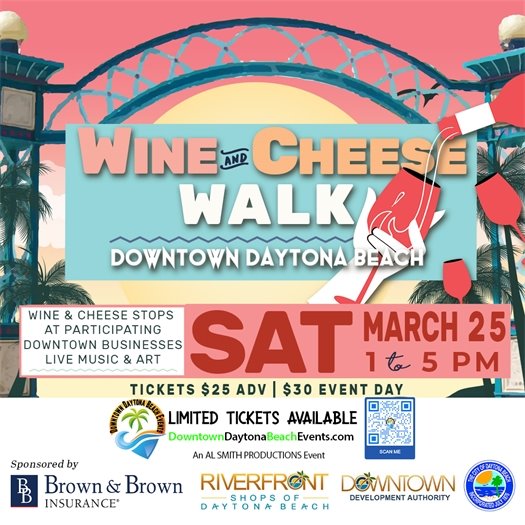 Wine and cheese walk graphic