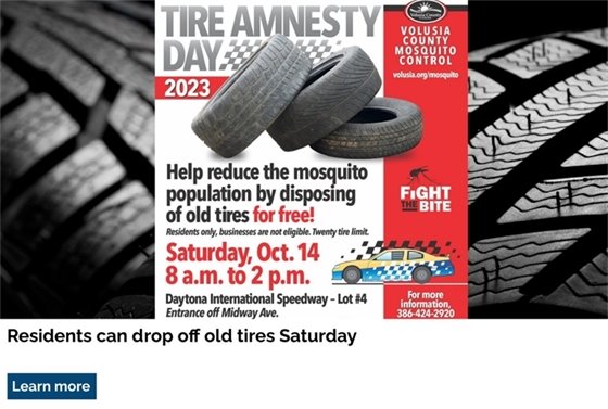 Residents can drop off old tires Saturday