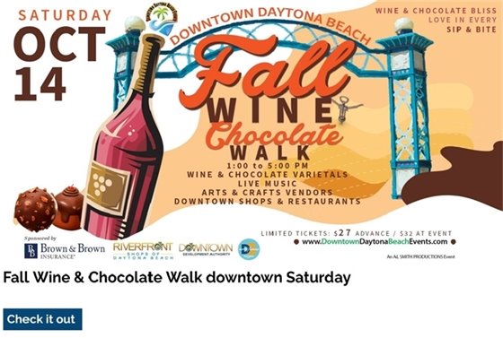 Fall Wine & Chocolate Walk downtown Saturday