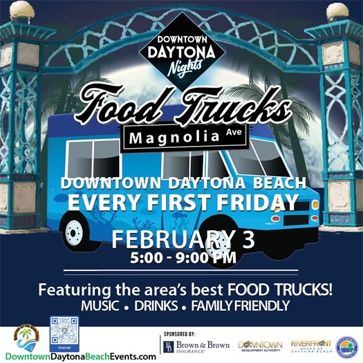 Food Trucks in downtown Daytona Beach Friday