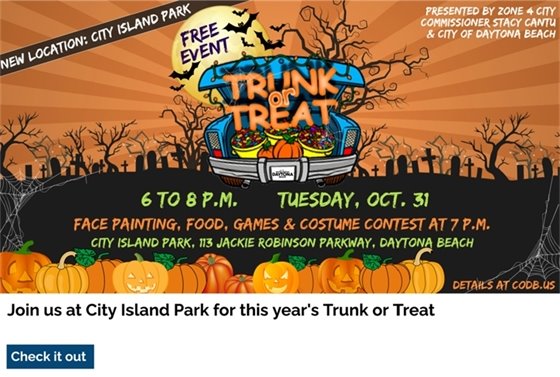 Trunk or Treat at City Island Park Oct. 31