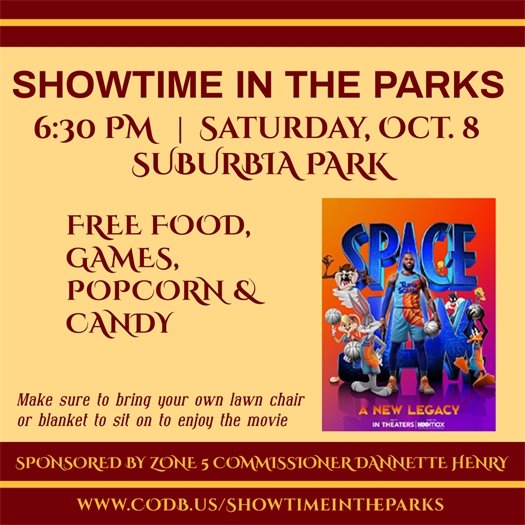 Showtime in the Parks at Suburbia Park Oct. 8