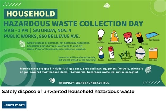 Household Hazardous Waste Day is Nov. 4